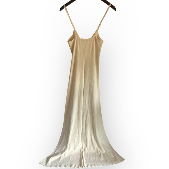 LIVE THE PROCESS Leda twist-front ribbed-knit jumpsuit, cream, wide leg - Picture 4 of 12